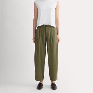 Everlane Women's Everywhere Pant in Stretch Linen in Olive, Size 16